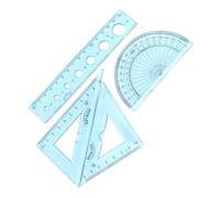 UTHCLO Juego de 4 Reglas Flexibles Escolares de 15 CM con Diseño Ondulado Transparente Azul Set de Papelería Infantil para Dibujo Geometría y Manualidades Adecuado para Estudiantes y
