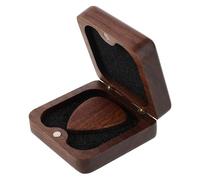 UTHCLO Juego de Púas para Guitarra Acústica Madera de Nogal Borde Redondeado Miniatura Portátil Estuche de Madera Accesorios para Guitarra Eléctrica y Ukelele Obsequio para Músicos