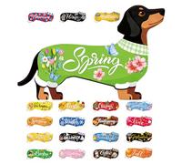 UTHCLO Juego de Señales Intercambiables para Perros Salchicha de Madera Magnética, Decoración de Mesa Independiente para Todas las Estaciones, Accesorio Rústico para Fiestas Navideñas