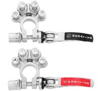 UTHCLO Kit Bornes Batería Zinc con Llave Conectores Positivos y Negativos para Coche Accesorios para Terminales Marinos y Automotrices Mejora Conexión Poste Batería Durabilidad y Fácil
