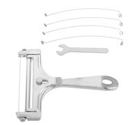 UTHCLO Kit de Cortador de Queso de Acero Inoxidable con 4 Alambres Adicionales y Llave, Rebanadora Portátil para Mantequilla y Queso en Bloque, Fácil de Limpiar y Flexible para Reuniones