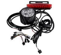 UTHCLO Kit de Luces LED para Bicicleta Eléctrica con Bocina, Interruptor y Señales Direccionales, Luces Delanteras y Traseras con Freno, Instalación Fácil para Ciclismo Seguro