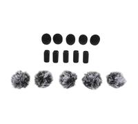 UTHCLO Kit de Paravientos para Micrófono Inalámbrico de Solapa 15 Piezas con 5 Fundas de Esponja 5 Peludos Antiviento y 5 Clips Protección contra Viento para Entrevistas y Grabaciones