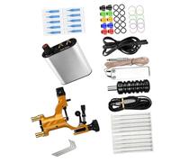 UTHCLO Kit De Tatuaje Completo 1 Unidad Tamaño Mini Motor Rotativo Estable Para Tatuador Profesional y Aprendiz Uso Portátil Color Dorado Acero Inoxidable Ac220v