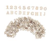 UTHCLO Letras y Números de Madera Natural para Proyectos de Arte DIY Reconocimiento de Letras y Manualidades Educativas para Aprendizaje Casa y Centros Escolares con Almacenamiento