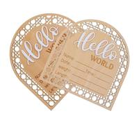 UTHCLO Letrero De Madera Anuncio Nacimiento Hola Mundo Para Recién Nacido Ñiño, 2 Piezas, Decorativo y Fotográfico, Adecuado Habitación Ñiño y Guardería