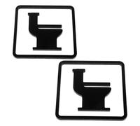 UTHCLO Letreros de Baño Comerciales 2 Piezas Acrílicos Negros, Señales Unisex para Puertas de Aseo en Centros Comerciales, Hoteles y Oficinas, Placas Resistentes para Baños