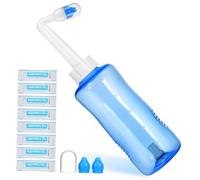 UTHCLO Limpiador de Lavado Nasal 500 Ml, Botella de Irrigación en Plástico con Sal, 1 Juego para Limpieza y Alivio de Senos Nasales
