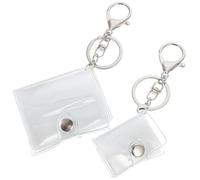 UTHCLO Llavero Álbum de Fotos Transparente Mini Tamaño 1 y 2 Material PP y Aleación de Zinc Porta Fotos Portátil para San Valentín y Bodas 2 Piezas