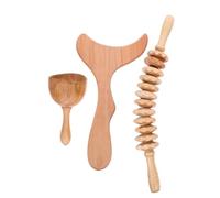 UTHCLO Masajeador Corporal de Madera Portátil para Hombros y Cuello, Kit de 3 Piezas Rodillos y Herramientas Manuales, Tabla de Masaje para Uso Diario y Viajes, Masajeador Linfático