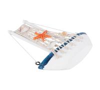 UTHCLO Modelo de Barco de Vela de Madera Adorno Decorativo Ecológico Estilo Mediterráneo Diseño Artesanal y Acabado Blanco para Sala de Estar