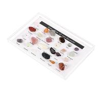 UTHCLO Muestra de Piedra Natural Mineral 24 Piezas Set Educativo de Geología Piedra Irregular Pulida Decoración de Escritorio Adorno Mineral para Colección y Aprendizaje Niños