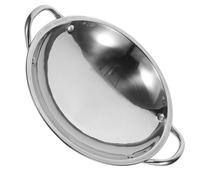 UTHCLO Olla de Cocina de Acero Inoxidable 24 Cm con Fondo Redondo, Sartén para Cocinar y Olla Seca, Utensilios de Cocina Domésticos Exteriores, Resistencia Alta Temperatura, Limpieza