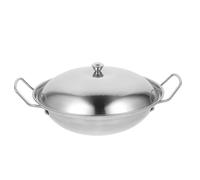 UTHCLO Olla de Cocina Redonda de Acero Inoxidable Plata, Antiadherente y Antideslizante, Fácil de Limpiar, Adecuado para Cocinar Cocina del Hogar