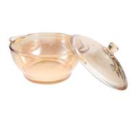 UTHCLO Olla de Vidrio Resistente al Calor para Horno y Microondas, Tazón de Sopa Doble Asa, Cristal Transparente sin Plomo, Apto para Uso Doméstico y Cocina Segura