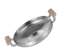 UTHCLO Olla Pequeña Inoxidable con Doble Mango y Mango de Madera Cocina Rápida y Duradera Resistente Altas Temperaturas para Estufa y Uso Doméstico