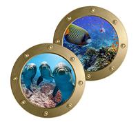 UTHCLO Pegatinas de Pared Fáciles de Pegar de Submarino y Vida Marina 3d Decorativas Material PVC Pack de 2 Unidades para Habitación Infantil para Dormitorio de Niños