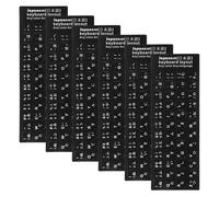 UTHCLO Pegatinas para Teclado Japonés de 6 Hojas en PVC Negro con Letras Claras, Resistentes al Agua Residuos de Pegamento para Portátil