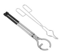 UTHCLO Pinzas para Crisol de Acero Inoxidable 35 Cm y Pinzas Pequeñas para Fundición de Metales, Herramienta para Joyería y Reparación, Accesorio para Hornos de Fusión, Set de 2