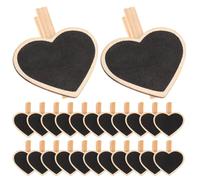 UTHCLO Pinzas para Fotos y Notas de Pizarra de Madera 24 Unidades en Forma de Corazón, Clips Decorativos para Tablero de Mensajes, Soporte para Etiquetas y Decoración Romántica del Hogar