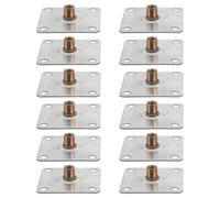 UTHCLO Placas de Fijación para Patas de Sofá 6x6 Cm, 1.5 Mm Grosor, Tornillos M8, 12 Unidades, Soportes Metálicos Resistentes para Reparación y Estabilidad de Muebles en Hogar