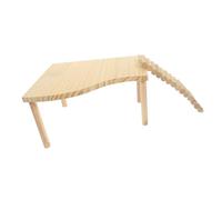 UTHCLO Plataforma de Madera para Hámster con Escalera Accesorio Seguro para Jaulas Juguete Masticable Natural para Ejercicio y Entretenimiento de Pequeños Roedores