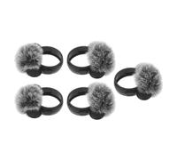 UTHCLO Protectores de Micrófono de Solapa Inalámbricos 5 Piezas Cubiertas Peludas Antiviento para Reducción de Ruido Resistentes al Polvo y Viento Compatibles para Grabaciones al Aire
