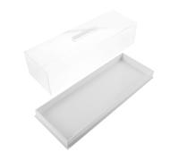 UTHCLO Rectangular Cake Tray With Lid Transparent Acrylic Display Box For Cakes And Pastries Cover Dessert Stand For Bakery Shop And Home Use