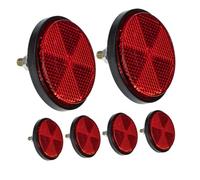 UTHCLO Reflectores para Bicicleta 6 Piezas Rojo Redondo de Plástico Reflector de Advertencia para Moto y Accesorio Reflectante de Seguridad para Ciclismo y Uso Exteriores