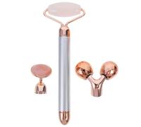 UTHCLO Rodillo Facial de Jade Auténtico Polvo de Cristal y Aleación para Masajeador Facial que Reduce Arrugas y Líneas Finas, Adecuado para Tejido del Rostro