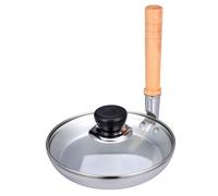 UTHCLO Sartén Tamagoyaki 17cm Para Oyakodon Sartén Antiadherente De Acero Inoxidable Mango Vertical y Tapa De Vidrio Adecuado Para Cocina Japonesa y Uso Doméstico