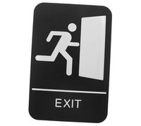 UTHCLO Señal Autoadhesiva en Braille para Puerta de Baño Accesible, Letrero de Salida para Discapacitados en Color Negro, Placa Táctil Ada Resistente para Oficinas y Comercios