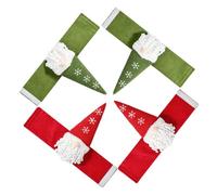 UTHCLO Sujetador de Cortinas Navideñas 4 Piezas Diseño de Duendes sin Rostro Colores Verde y Rojo Hecho de Felpa y Tela No Tejida Adecuado para Decoración de Ventanas en Hoteles y