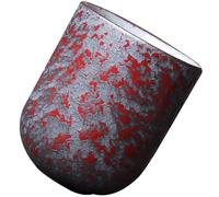 UTHCLO Taza de Té Vintage de Cerámica Roja Taza Práctica para Café y Agua Diseño Recto Uso Diario Casa y Oficina Accesorio Funcional para Amantes del Té