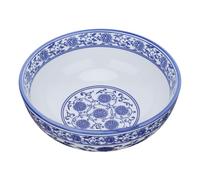 UTHCLO Tazón de Ramen de Cerámica Azul Estilo Chino para Uso en Casa, Cuenco Práctico para Servir Sopa y Ensalada Diseño Tradicional