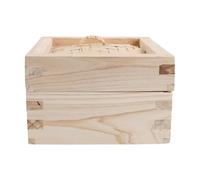 UTHCLO Vaporera de Madera Cuadrada con Tapa para Dim Sum y Dumplings, Cesta Apilable de 15 Cm para Cocina y Mesa, Utensilio Versátil que Mantiene la Forma