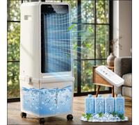 Uthfy Aire acondicionado portátil, 1800 CFM con tanque de agua extraíble, enfriador murmullo sin ventana con luz ambiental, 4 modos, temporizador de 12 horas, oscilación de 120 grados