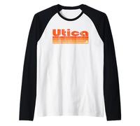 Utica, estilo retro de los años 80 de Nueva York Camiseta Manga Raglan