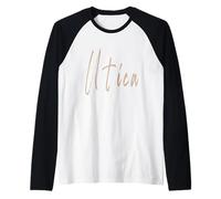 Utica New York Vintage diseño elegante Camiseta Manga Raglan