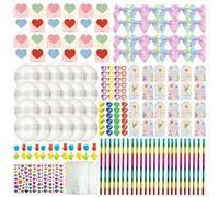 Utiles Escolares y Material de Papelería - Lápices para Escritura - Juego de Papelería con Tarjetas San Valentín - Estuche Escolar para Favor de Fiesta Aula Niños Niñas Colegio Detalle para Alumnos Sa