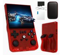 UTILIFY | Consola Retro R36MAX Portátil Roja 128GB +18 000 Juegos | Pantalla HD 4” | Batería 4000mAh | Salida HDMI/AV | USB Tipo C | Compacta y Ergonómica | Estuche y Protector de Pantalla