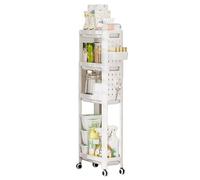 Utility Cart - Carro de 4 niveles con ruedas, organizador de ruedas móvil, carrito compacto con ruedas, organizador de almacenamiento aerodinámico para Schla