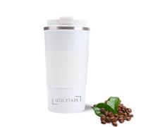 UTILYTAIS Pack 2 Taza de Café 510ml Blanca - Vaso Térmico de Café para Llevar - Acero Inoxidable 304 - Bebidas Antigoteo - Vaso Hermético - Libre de BPA - Bebidas Frías y Calientes, Batidos y Té (2)