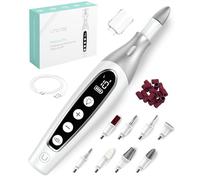 UTILYZE PediLux Pro - Juego de manicura y pedicura profesional, kit de lima de uñas eléctrica, máquina de taladro de uñas inalámbrica, herramientas de pedicura, lima pulidora de uñas para uñas gruesas