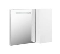 Utilzas Armario de Baño con Espejo+Lámpara, Puerta Lateral, y Estantes - Blanco Brillante - Moderno y Espacioso (L470xP170xA560mm)