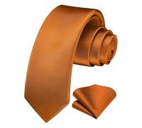 UTLODY Corbatas for Hombre, Conjunto Combinado de pañuelo Bolsillo Corbata Seda 6cm Color sólido Delgado Adecuado for Bodas y Negocios(Color 14)