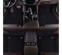 UTLODY Custom Car Floor Mats for Toyota Yaris Cross Hybrid 2021 2022 2023 Full Coverage Double Layer Liners Wear-Resistant Non-Slip Carpet Protection Interior Accessories(Black+Gold,Leather+Fleece)