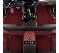 UTLODY Custom Car Floor Mats for Volkswagen Phaeton 5seats 2010-2016 Full Coverage Double Layer Liners Wear-Resistant Non-Slip Carpet Protection Interior Accessories(Red,Leather+Fleece)