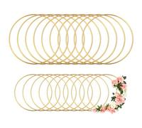 UTMACH 20 Piezas Aros de Metal Oro Aro Metal Anillos de Atrapasueños Aros Florales Metal Aros Metalicos Manualidades Metal Macramé Anillos para DIY Boda Corona Decoración 10 cm 15 cm