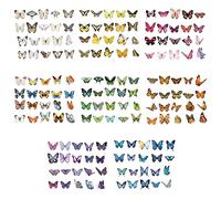 UTMACH 320 Piezas Pegatinas de Mariposas Vintage Stickers Coloridos y Transparentes para DIY, Manualidades, Decoración, Álbum de Recortes, Bullet Journal